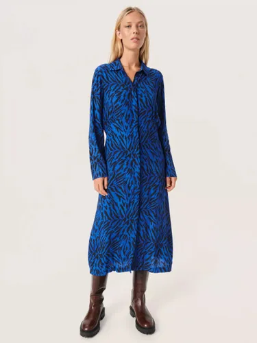 Soaked In Luxury Ina Animal Print Midi Shirt Dress, Beaucoup - Beaucoup - Female