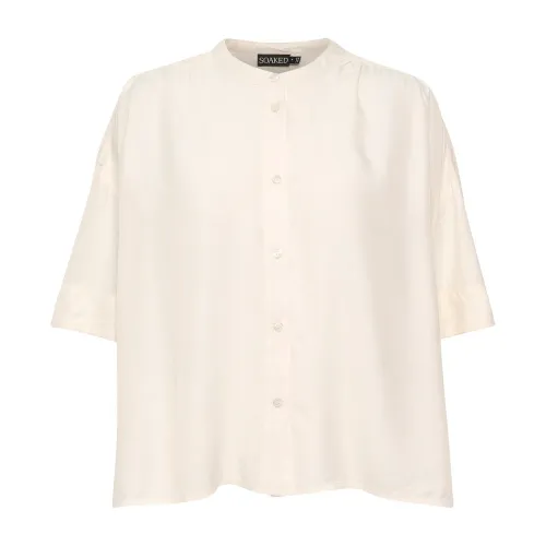 Soaked in Luxury , Simple Whisper White Blouse ,Beige female, Sizes:
