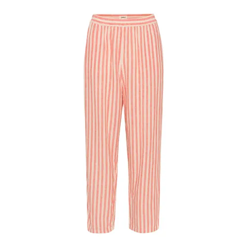 Soaked in Luxury , Striped Linen Blend Pants Hot Coral ,Multicolor female, Sizes: