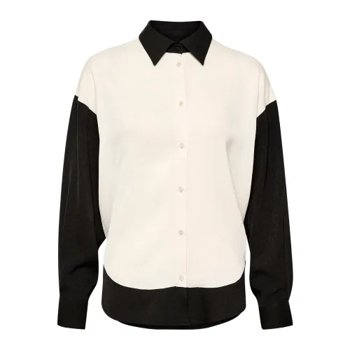 Soaked in Luxury , Whisper White Long Sleeve Shirt Blouse ,White female, Sizes: