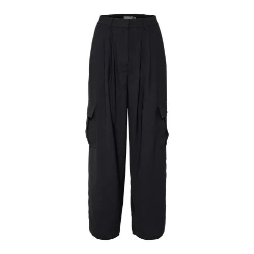 Soaked in Luxury , Wide Trousers ,Black female, Sizes: