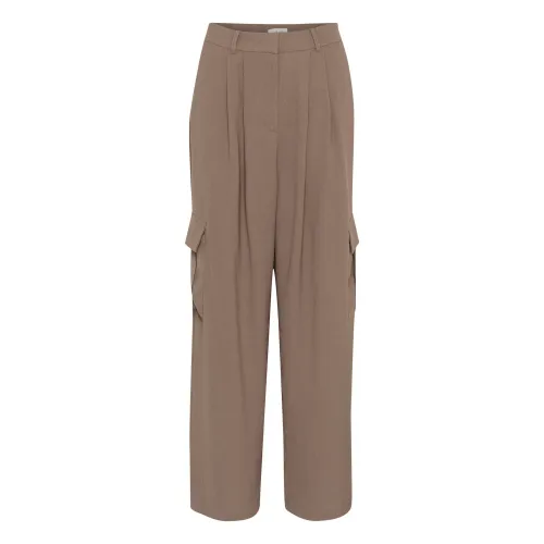Soaked in Luxury , Wide Trousers ,Brown female, Sizes: