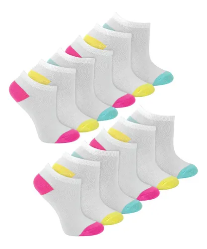 Sock Snob 12 Pair Multipack Girls Low Cut Trainer Socks in White