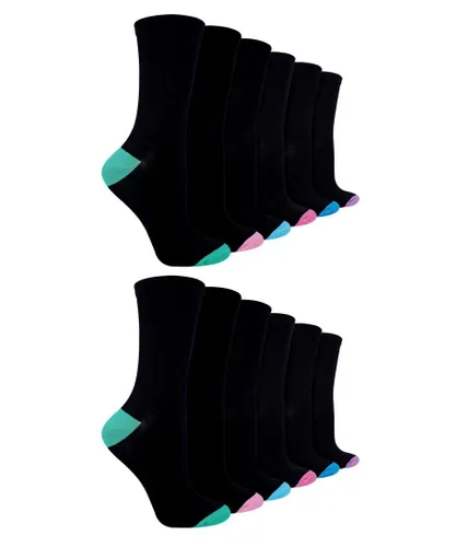 Sock Snob 12 Pairs Ladies Black Bamboo Socks