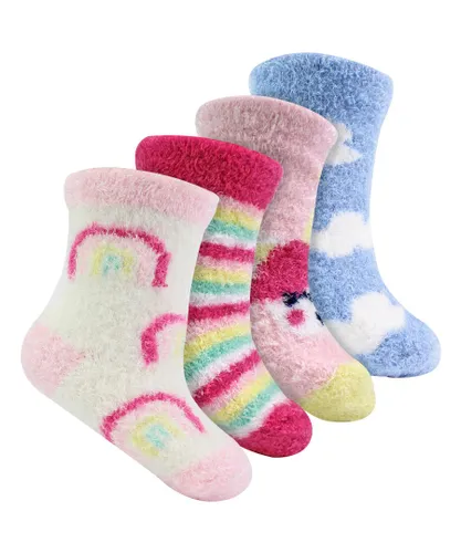 Sock Snob 4 Pack Baby Girls Slipper Socks