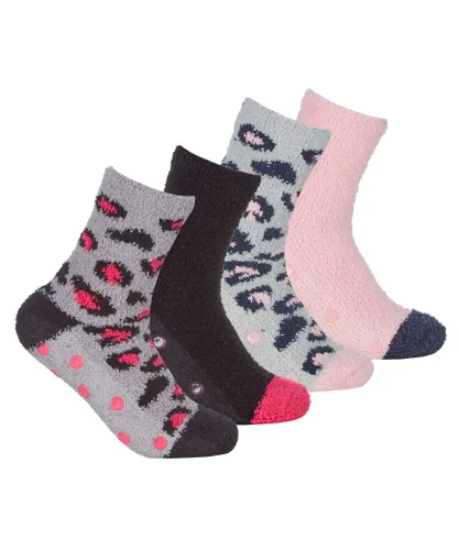 Sock Snob 4 Pair Womens Bed Socks with Grips