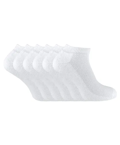 Sock Snob - 6 Pack Mens Low Cut Bamboo Organic Cotton Trainer Socks - White