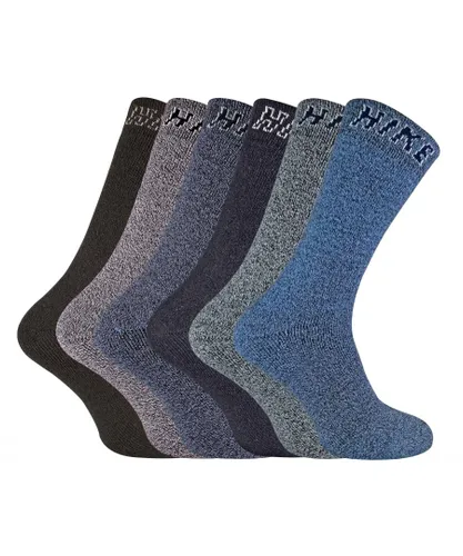 Sock Snob - 6 Pairs HIKE Mens Summer Breathable Cotton Hiking Socks - Blue