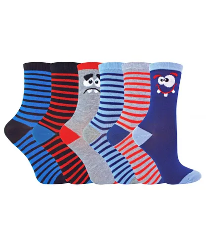 Sock Snob Boys 6 Pairs Assorted Novelty Fashion Ankle Socks