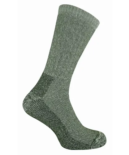 Sock Snob Mens 2 pack breathable cushioned heel and toe thermal wool hiking socks - Green