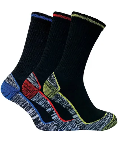 Sock Snob Mens Breathable Heavy Duty Bamboo Work Socks for Steel Toe Boots - Black Cotton