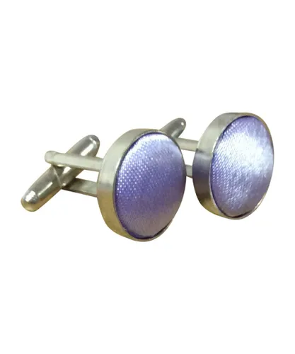 Sock Snob Mens Elegant Satin Stainless Steel Cufflinks - Lilac - Purple - One