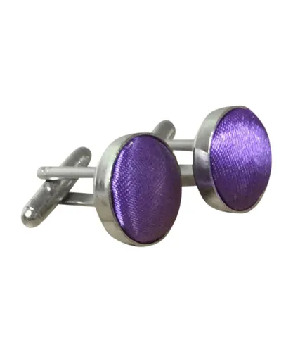 Sock Snob Mens Elegant Satin Stainless Steel Cufflinks - Purple - One