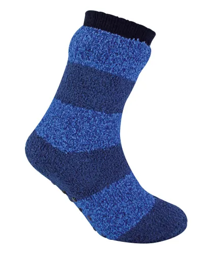 Sock Snob Mens Non Slip Thermal Striped Slipper Socks
