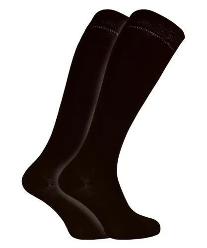 Sock Snob Womens - 2 Pack Ladies Breathable Patterned Knee High Bamboo Socks - Black