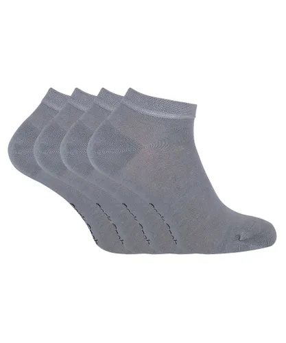 Sock Snob Womens - 4 Pairs Bamboo Breathable Trainer Socks for Men & Women - Grey Nylon