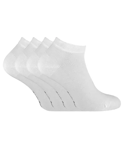 Sock Snob Womens - 4 Pairs Bamboo Breathable Trainer Socks for Men & Women - White Nylon