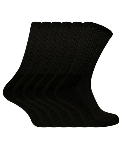 Sock Snob Womens - 6 Pack Ladies Bamboo Organic Cotton Running Sport Socks - Black