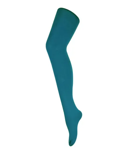 Sock Snob Womens 80 Den Opaque Coloured Winter Fashion Tights - Teal Nylon