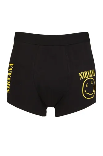 SOCKSHOP Music Collection 1 Pack Nirvana Boxer Shorts Black Small