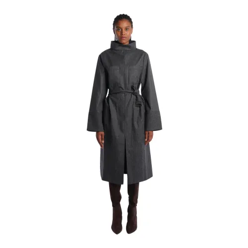 Soeur , Flannel Belted Dress ,Gray female, Sizes: