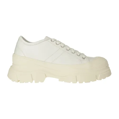 Sofie D'hoore , Chunky Leather Sneakers with Side Stitching ,White female, Sizes: