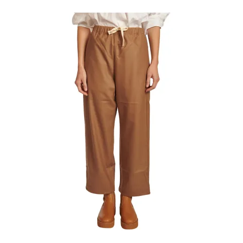Sofie D'hoore , Wide Leg Camel Trousers ,Brown female, Sizes: