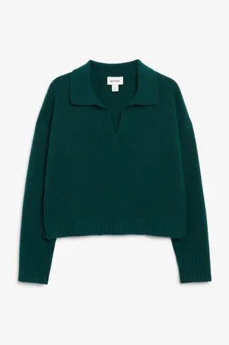 Soft knit polo sweater - Green