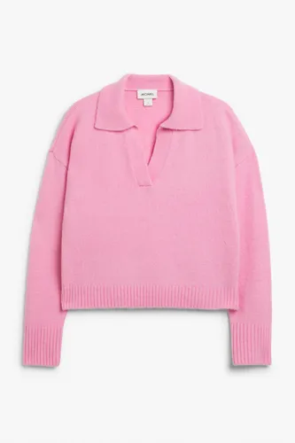Soft knit polo sweater - Pink