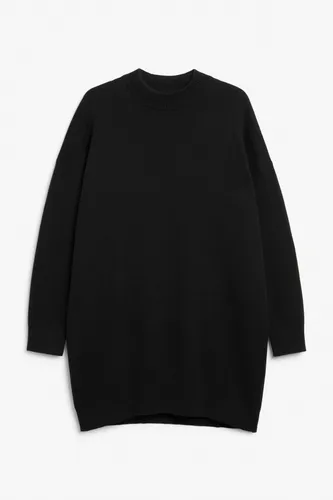 Soft oversized knit dress - Black