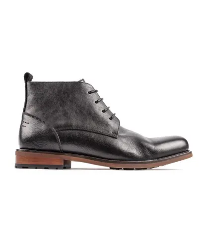 Sole Mens Crafted Drill Chukka Boots - Black Leather