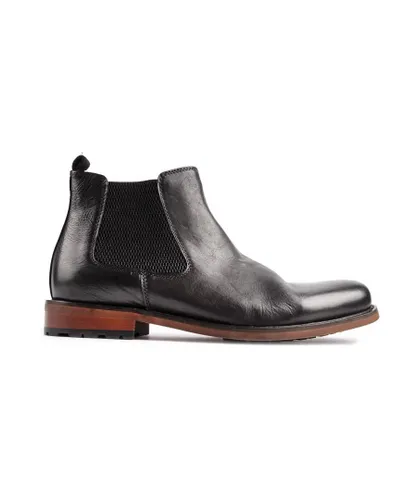 Sole Mens Crafted Plane Chelsea Boots - Black Leather