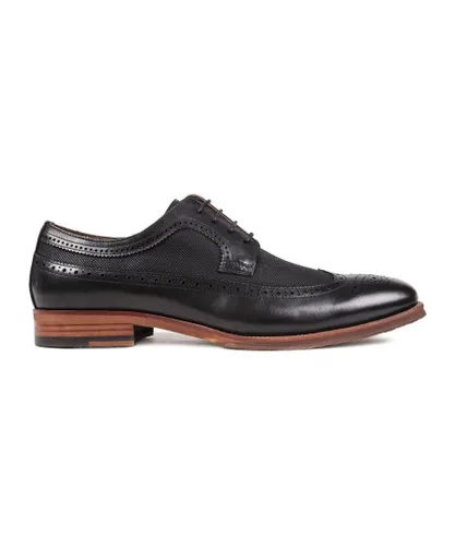 Sole Mens Dantzic Brogue Shoes - Black Leather