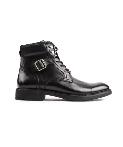 Sole Mens Vorley Ankle Boots - Black Leather
