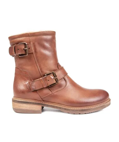 Sole Womens Made In Italy Siena Biker Boots - Tan