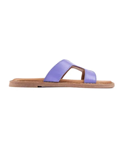 Sole Womens Noor Slide Sandals - Purple Leather