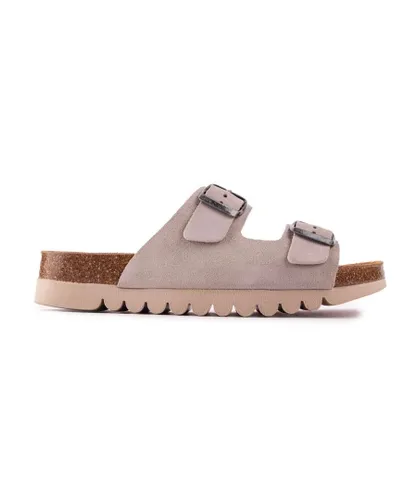 Sole Womens Opal Footbed Sandals - Grey Suede