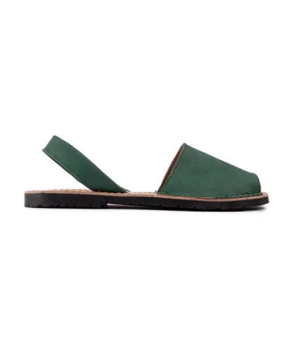 Sole Womens Toucan Menorcan Sandals - Green Leather