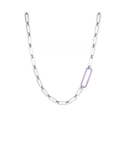 s.Oliver Womens chain with pendant for ladies, stainless steel - Purple Stainless Steel (archived) - One Size