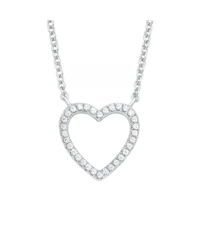 s.Oliver Womens Chain with pendant for ladies, sterling silver 925, zirconia heart Silver (archived) - One Size