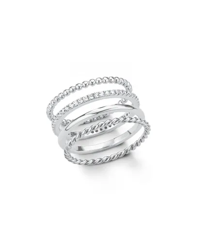 s.Oliver Womens ring for ladies, 925 Sterling silver, zirconia synth. Silver (archived) - Size L 1/2