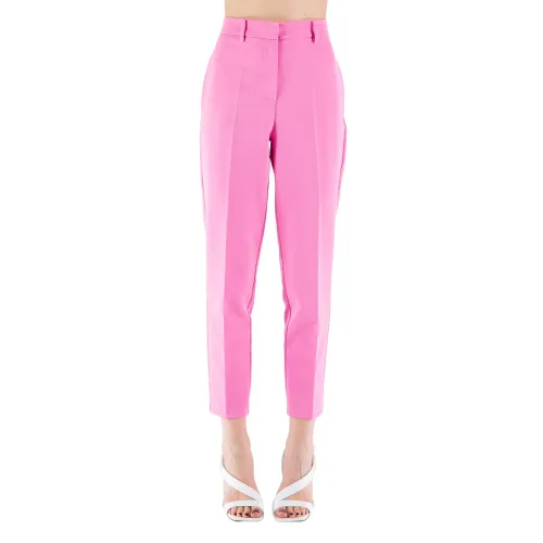 Solotre , Cropped Trousers ,Pink female, Sizes: