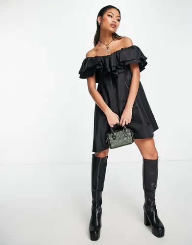 Something New X Naomi Anwer ruffle mini dress in black