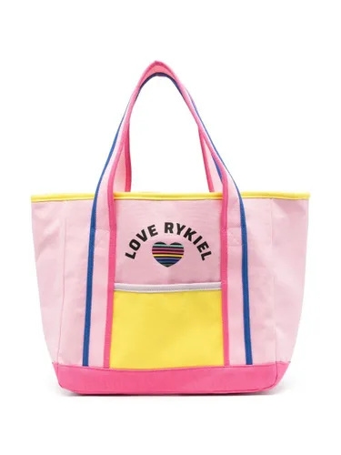 SONIA RYKIEL ENFANT logo-print beach bag - Pink
