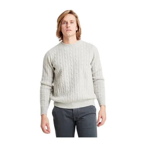 Sonrisa , Cashmere Cable Knit Sweater ,Beige male, Sizes: