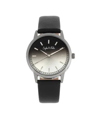 Sophie & Freda Womens and San Diego Leather-Band Watch - Black Stainless Steel - One Size