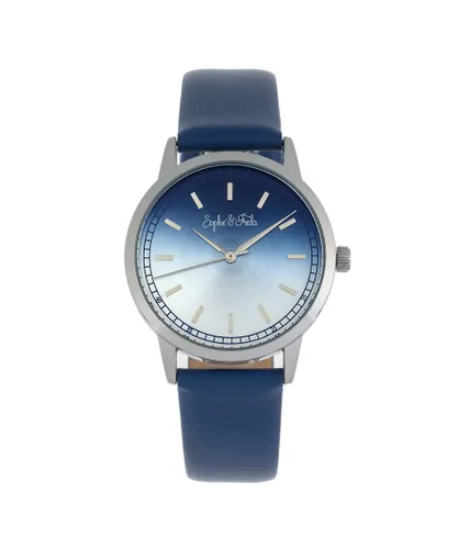 Sophie & Freda Womens and San Diego Leather-Band Watch - Blue Stainless Steel - One Size