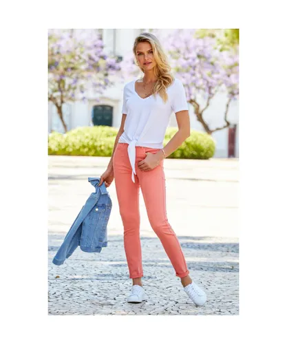 Sosandar Womens Coral Perfect Skinny Jeans