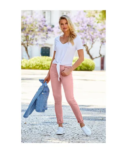 Sosandar Womens Dusky Pink Perfect Skinny Jeans