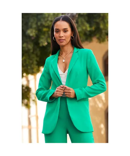 Sosandar Womens Jade Green Blazer